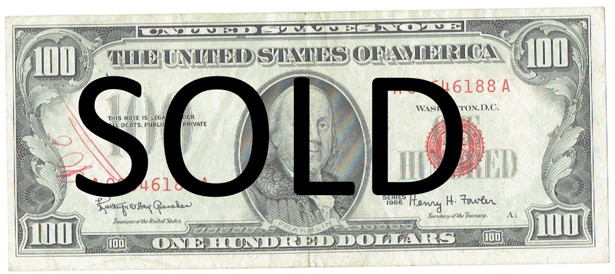 1966 One Hundred Dollar United States Note 