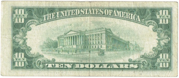 1953 ten dollar silver certificate