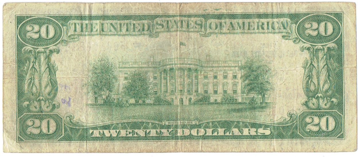 1929 twenty dollar national currency