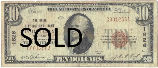1929 ten dollar national currency
