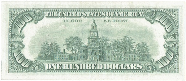 1966 One Hundred dollar united states note