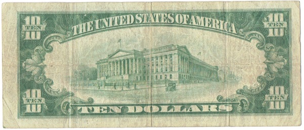 1929 Ten Dollar National Currency