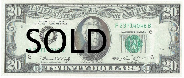 1974 twenty dollar federal reserve note