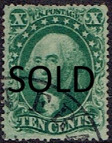 1857 US #32 Ten Cent Green Washington