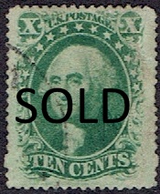 1859 US #35 Ten Cent Green Washington