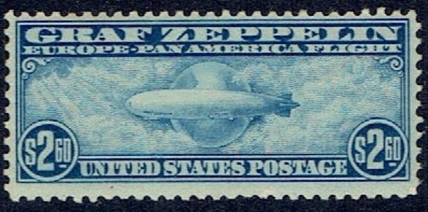 1930 C15 Two Dollar Sixt Cent Blue Graf Zeppelin