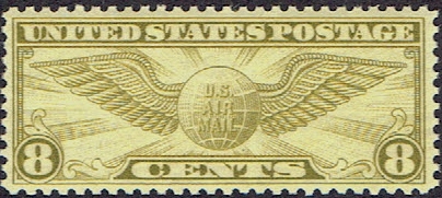 1932 C17 Eignt Cent Olive Winged Globe