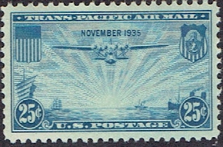 1935 C20 Twenty Five Cent Blue China Clipper