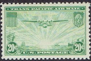 1937 C21 Twenty Cent Green China Clipper