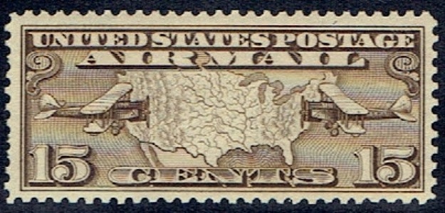 1926 C8 Fifteen Cent Olive Brown Map and Planes